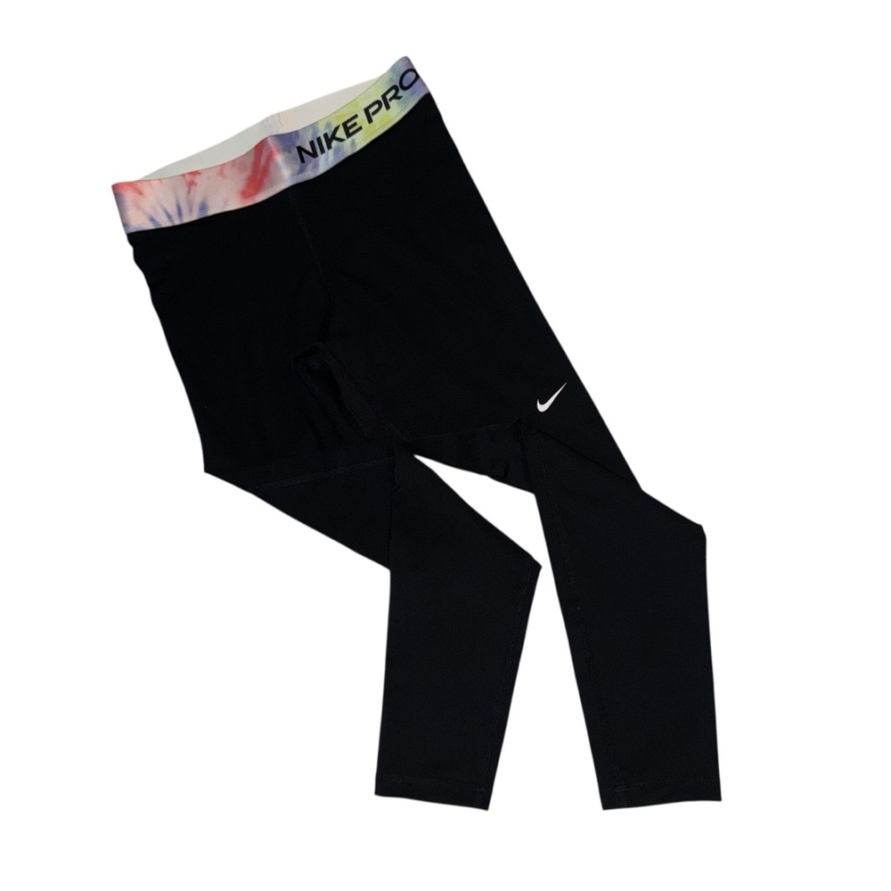 Nike Pro Black Leggings with Tie-Dye Waistband